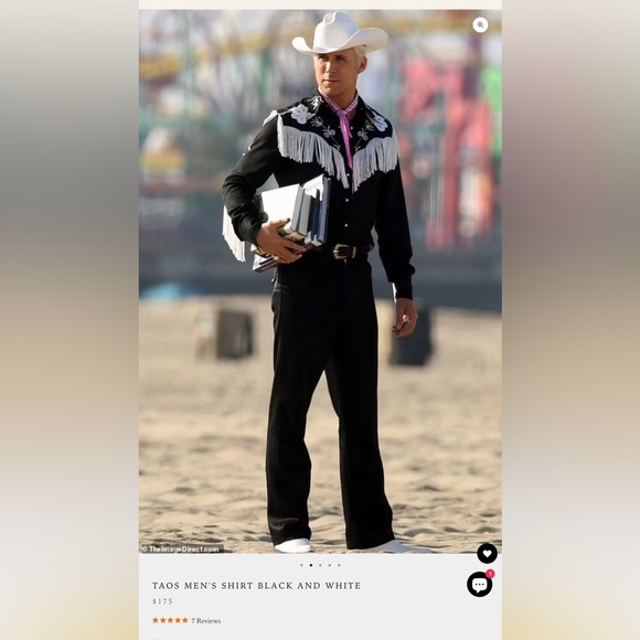 Black and White Fringe “Ken” Casual Button Down Shirt - Picture 6 of 8